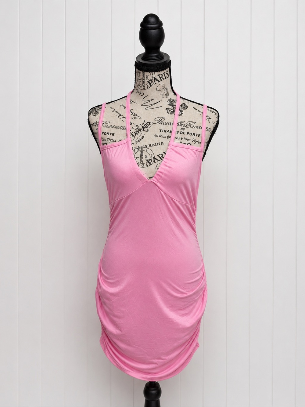 Pink Ruched Bodycon Mini Dress XL - Picture 4 of 7